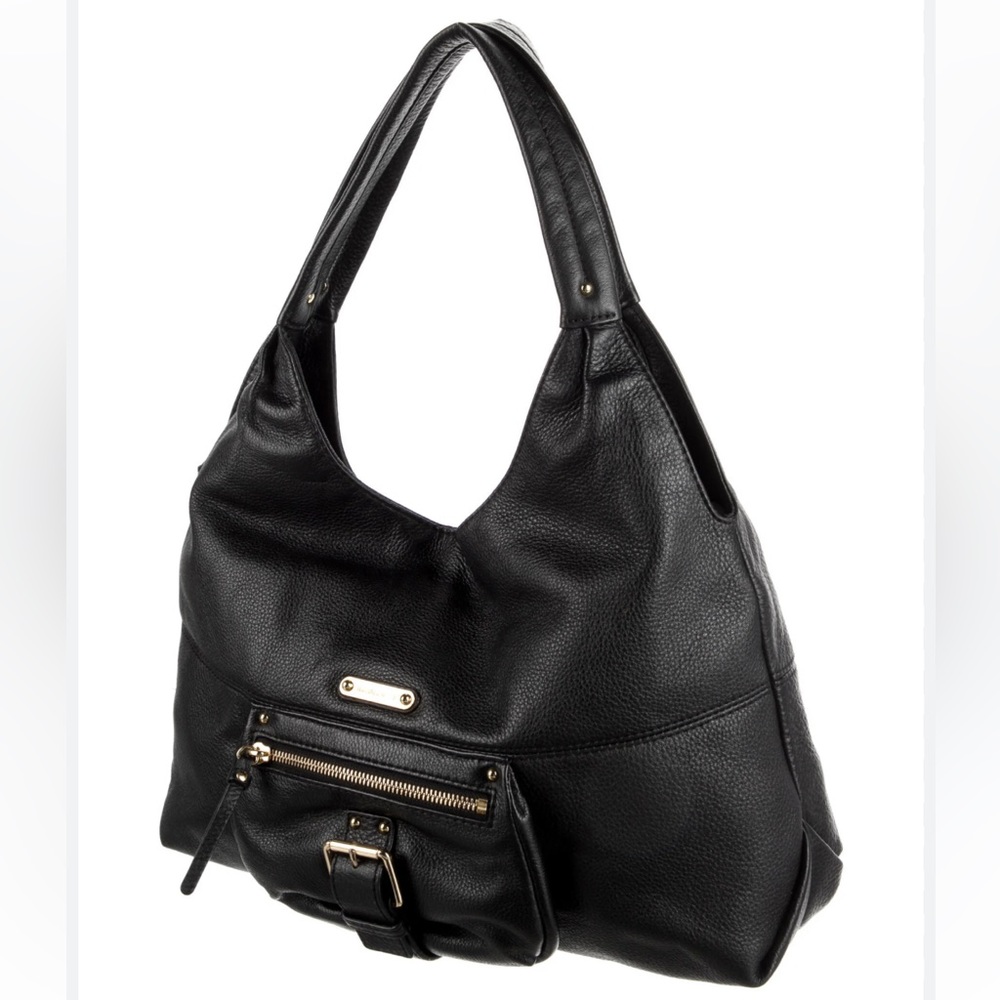 Black Michael Kors Pebbled Leather Shoulder Bag